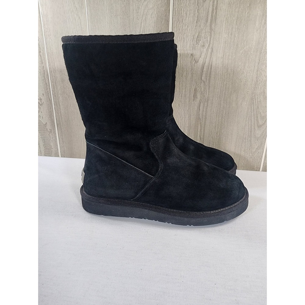 UGG Australia Pierce Zip Boots Women 8 Black Suede Shearling 1006031Classic Mid